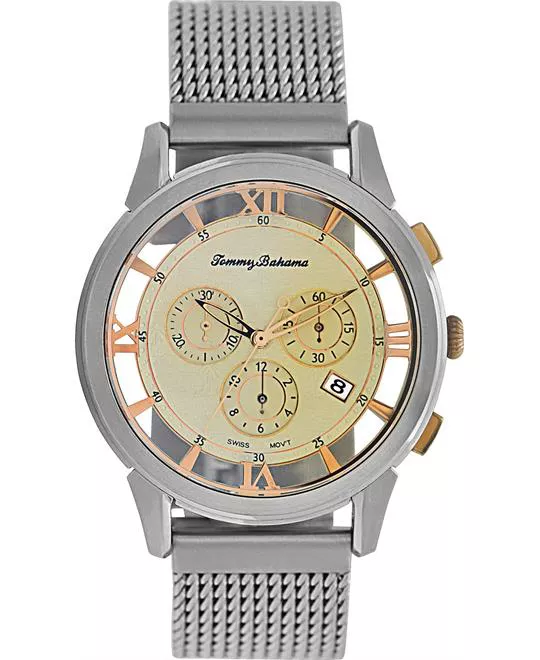 Tommy Bahama Watch, Men's Swiss Chronograph Mesh 42mm 