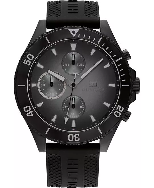 Tommy Explorer Watch With Black Silicone Strap 46mm