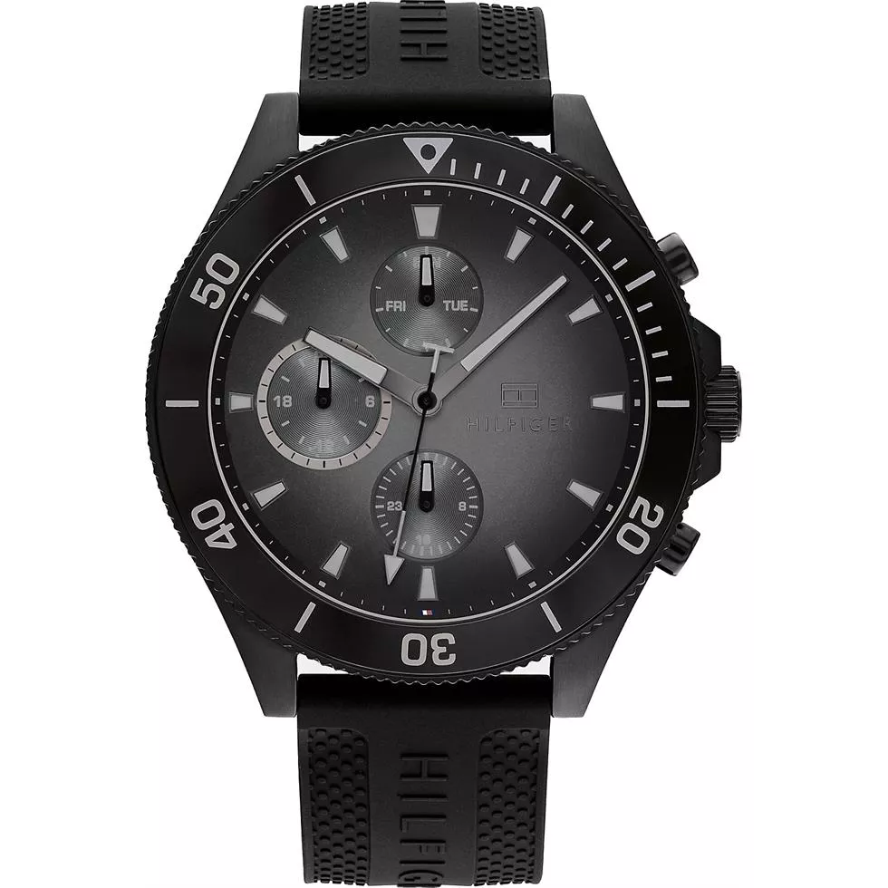 Tommy Explorer Watch With Black Silicone Strap 46mm