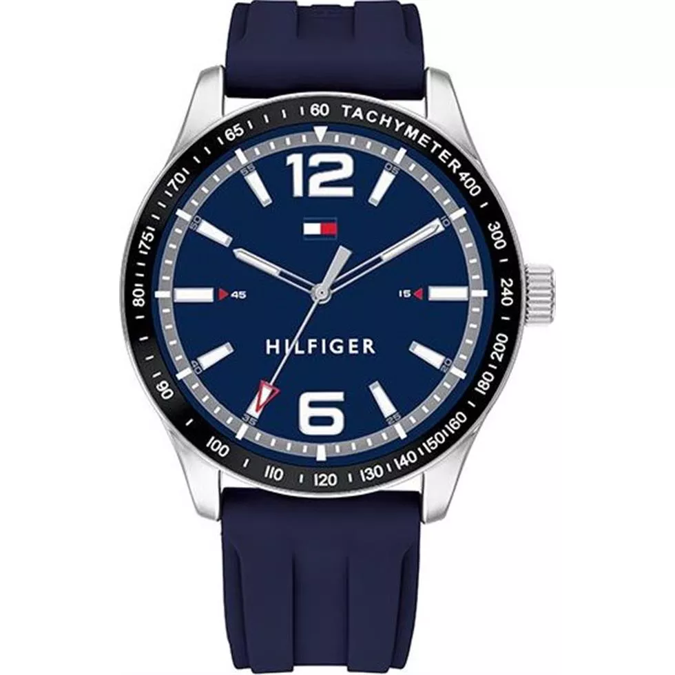 Tommy Hilfiger Blue Silicone Strap Watch 44mm