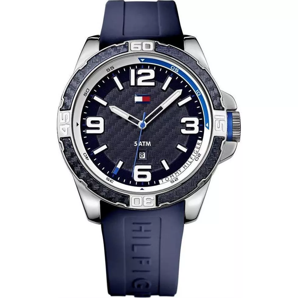 Tommy Hilfiger Blue Silicone Watch 48mm