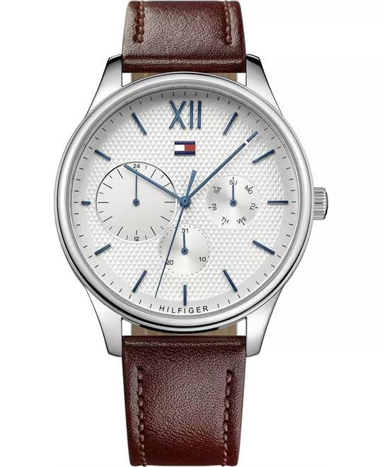 Tommy Hilfiger Brown Leather Watch 44mm