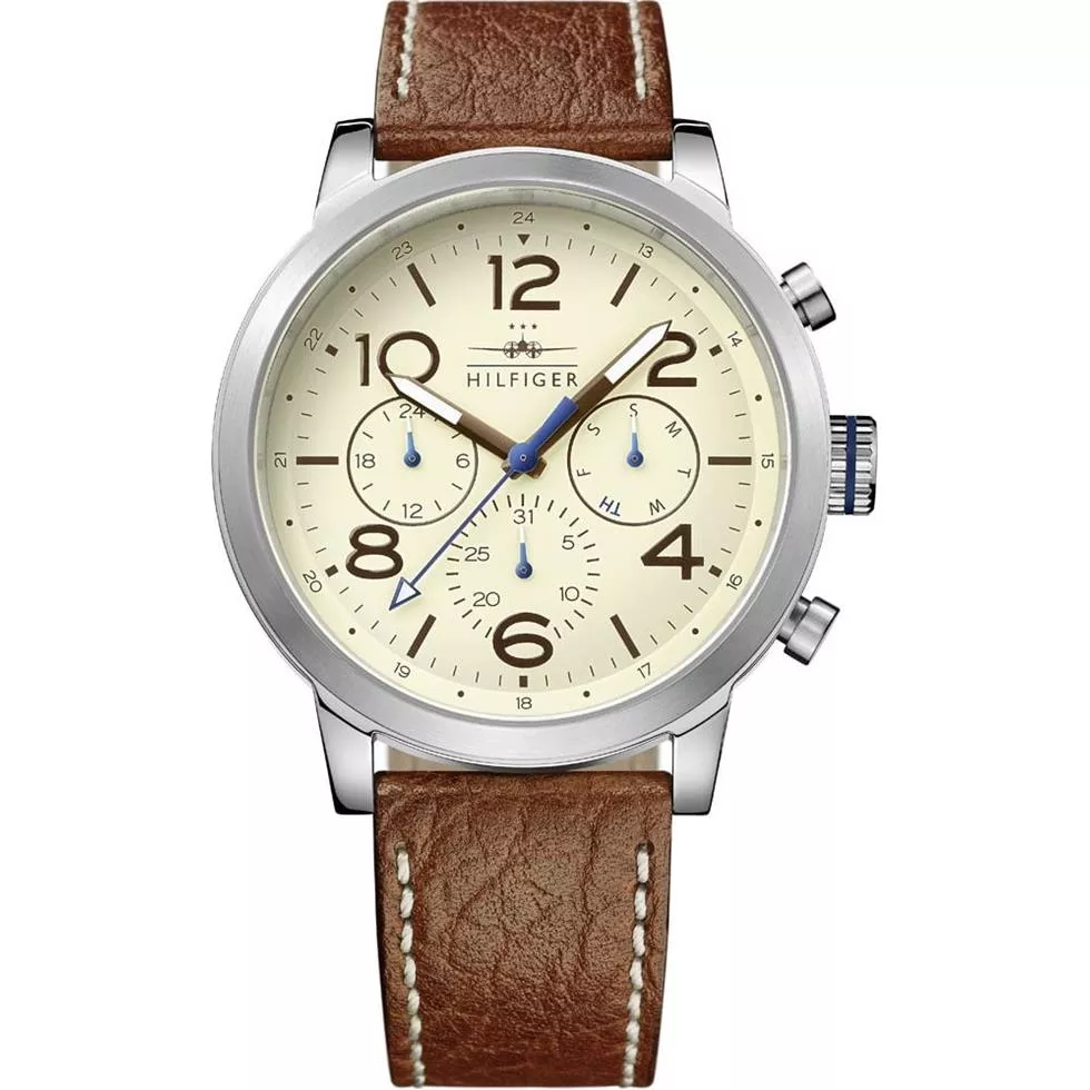 Tommy Hilfiger Jake Multifunction Leather Watch 46mm
