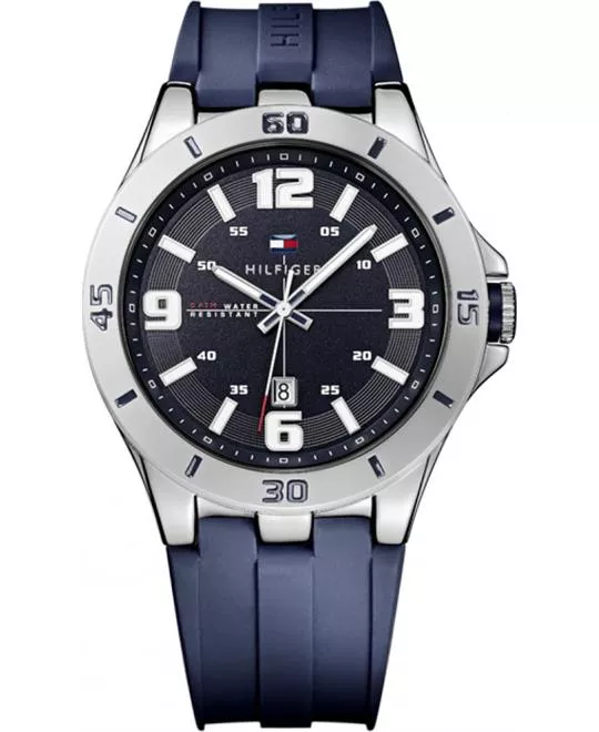 Tommy Hilfiger Men's Blue Silicone Band Watch 46mm