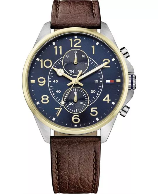 Tommy Hilfiger Multifunctional Men's Leather Watch 47mm
