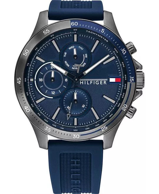 Tommy Hilfiger Sub-Dial Blue Silicone Watch  46mm