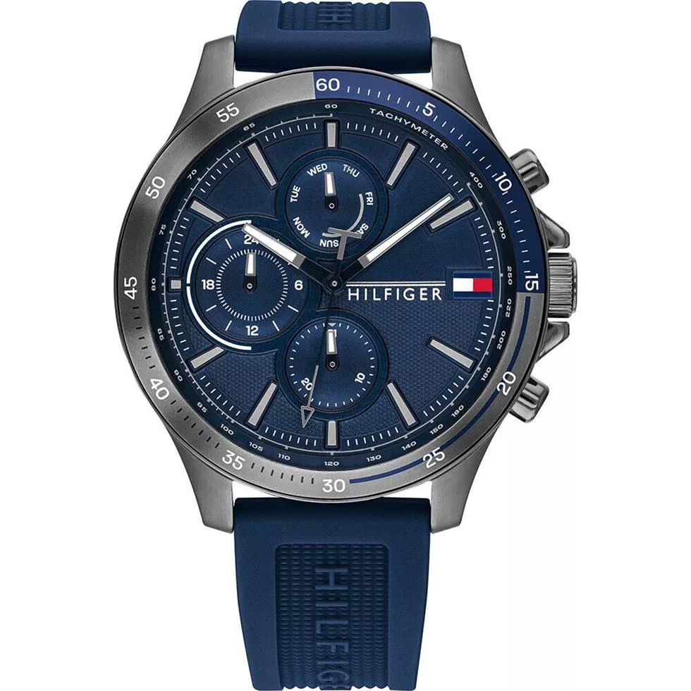 Tommy Hilfiger Sub-Dial Blue Silicone Watch  46mm
