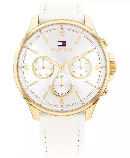 Tommy Hilfiger White Leather Strap 38mm
