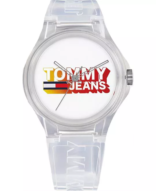 Tommy Logo Watch With White Silicone Strap 40mm