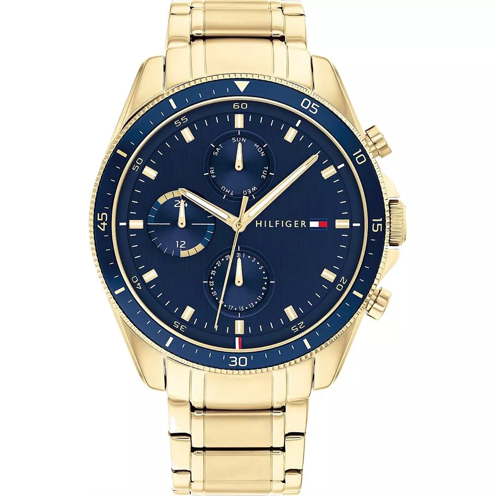 Tommy Multifunction Gold-Plated Watch 44mm
