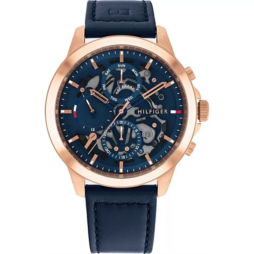 Tommy Skeleton TW001326 Watch With Navy Watch44mm