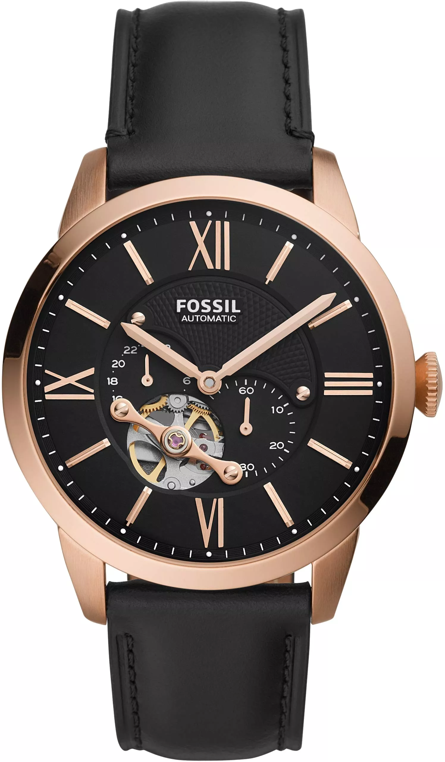 MSP: 97994 Fossil Townsman Automatic Black Leather Watch 44MM 6,010,000