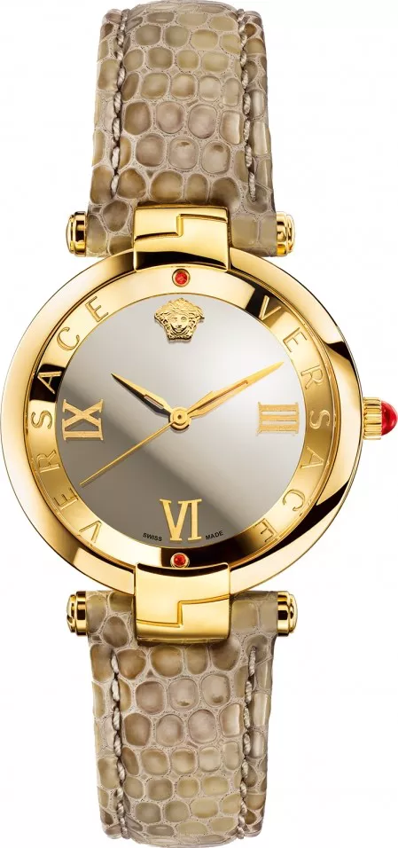 MSP: 81061 Versace Revive Mirror Dial Leather Watch 35mm 41,010,000