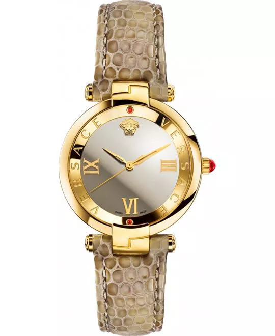 Versace Revive Mirror Dial Leather Watch 35mm