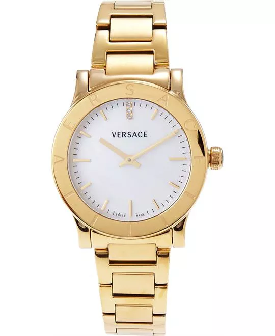 Versace Acron Diamond Gold Watch 33mm