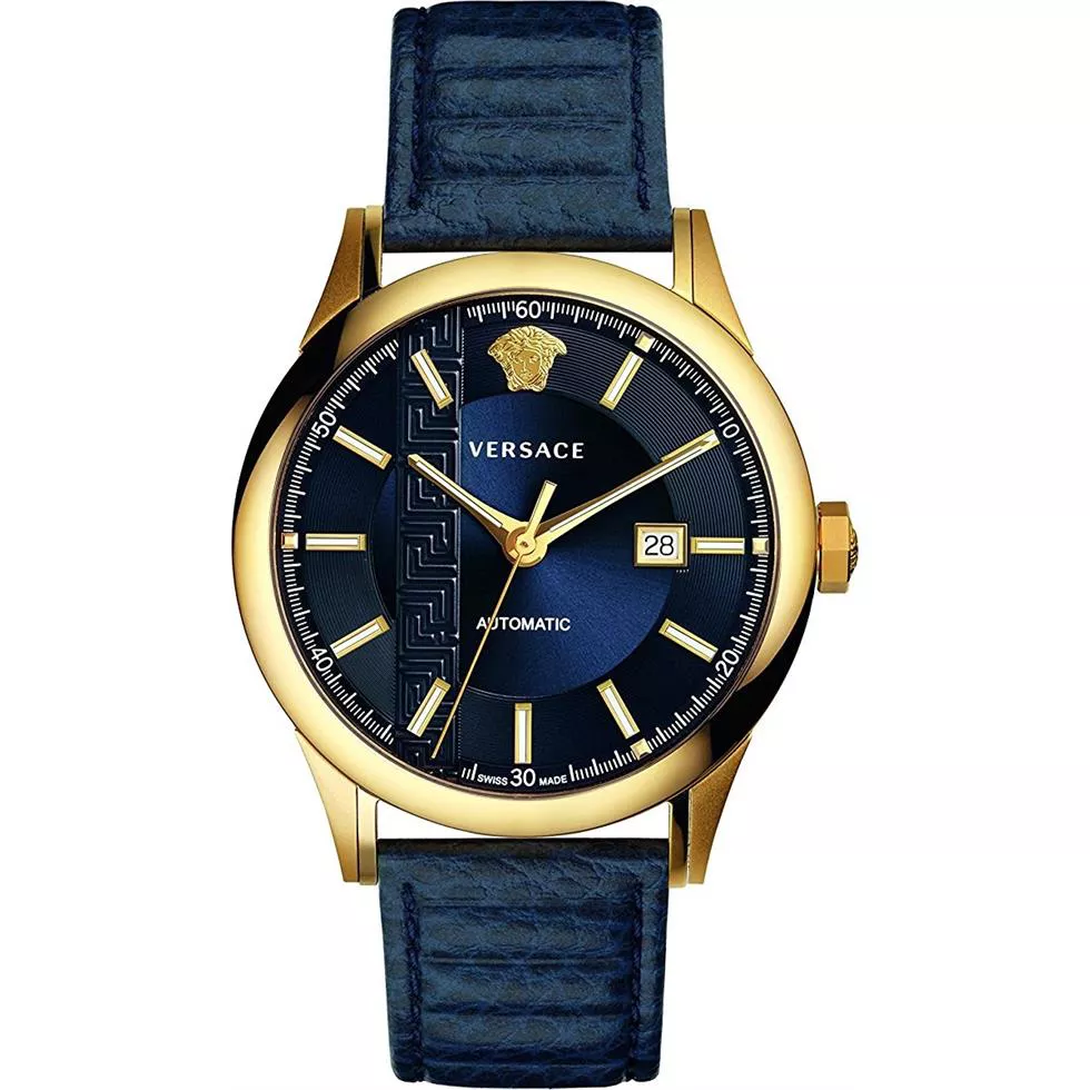 VERSACE AIAKOS BLUE AUTOMATIC WATCH 44MM