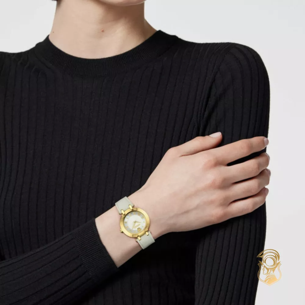 Versace Antlia Leather Watch 34mm