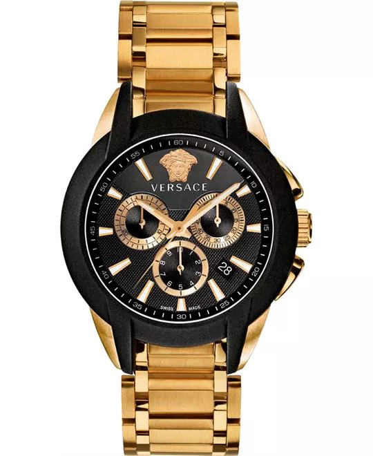 Versace Character Chronograph Gold IP Watch 42mm