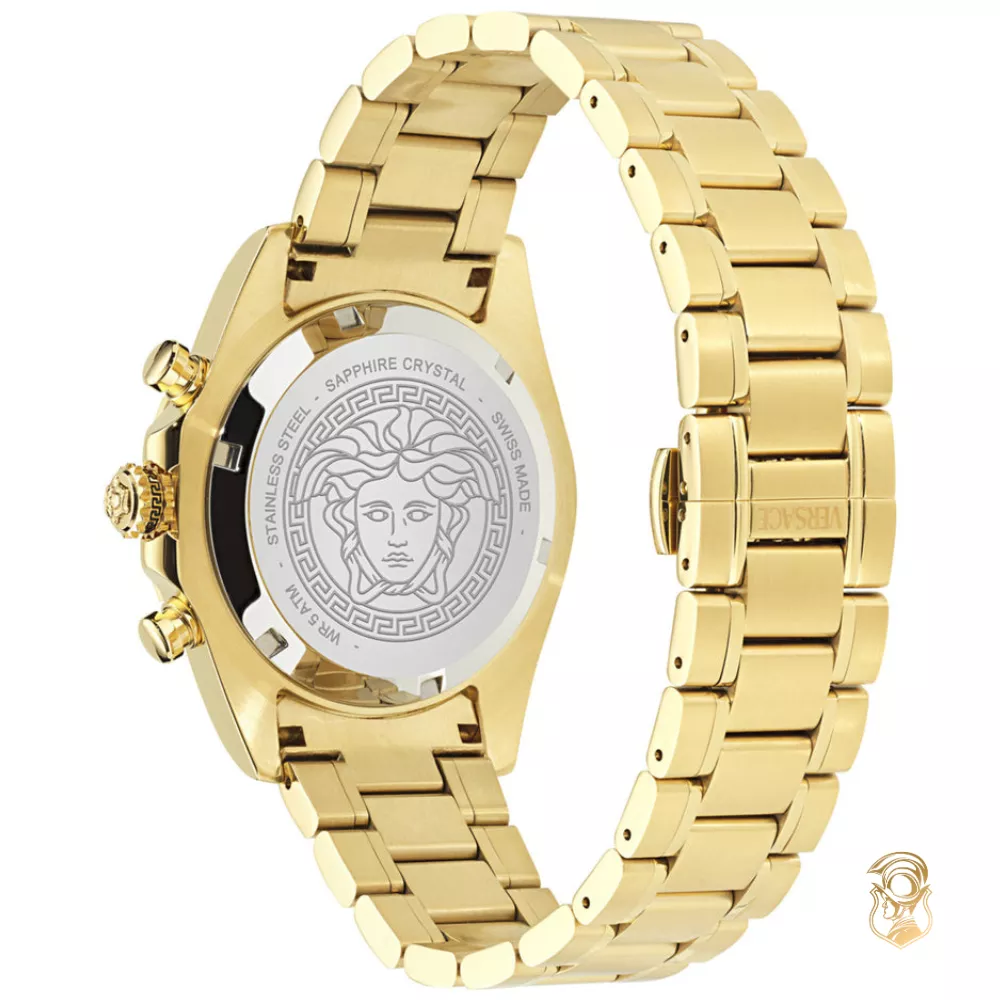 Versace Chrono Gold Tone Watch 44mm