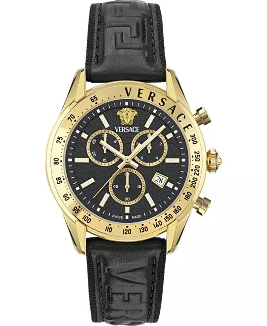 Versace Chrono Master Leather Watch 44mm