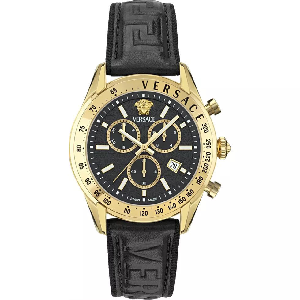 Versace Chrono Master Leather Watch 44mm