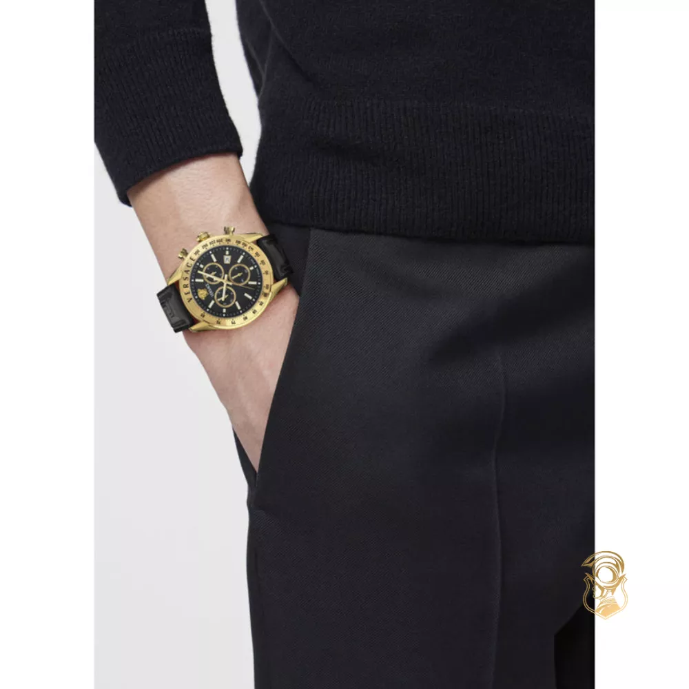 Versace Chrono Master Leather Watch 44mm