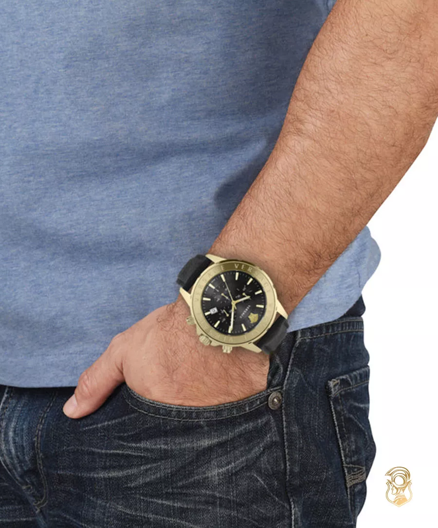 Versace Chrono Signature Strap Watch 44mm