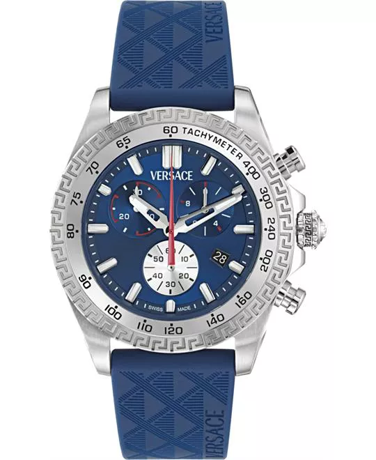 Versace Chronograph Blue-Tone Watch 44mm 