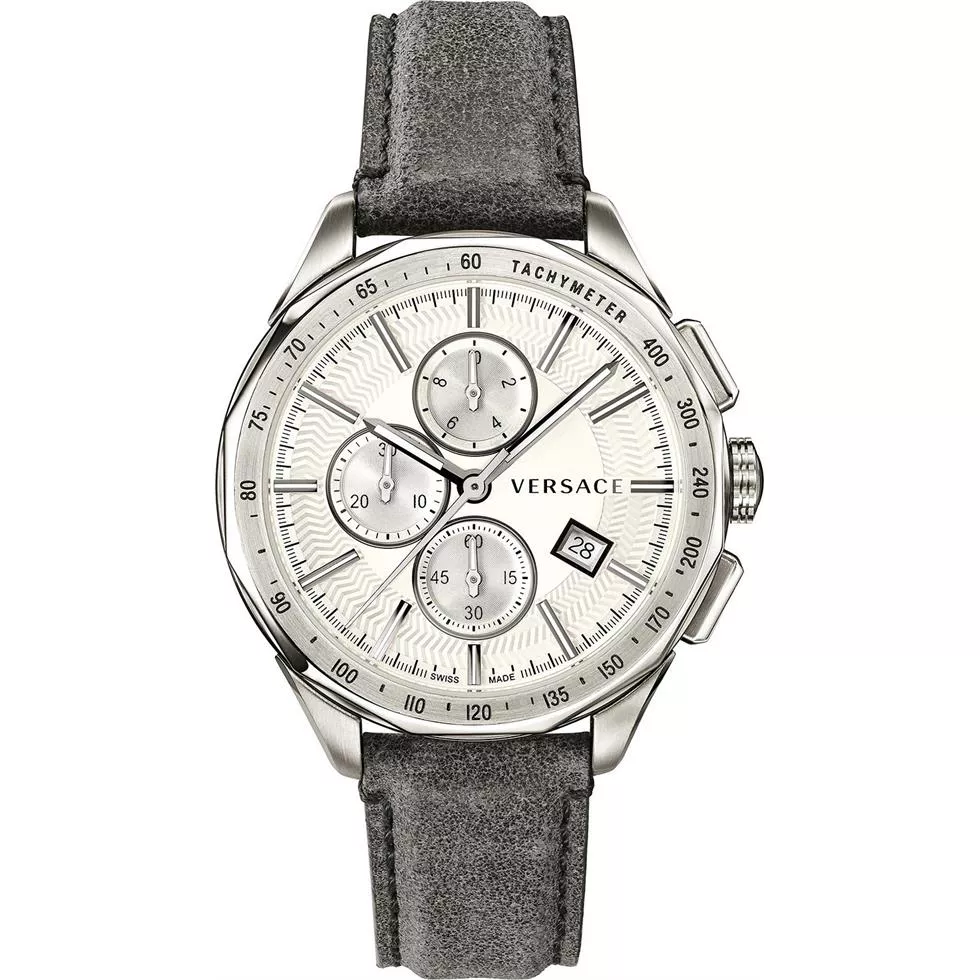 Versace Glaze Chronograph Gray Watch 44mm
