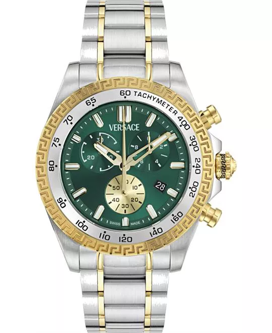 Versace Chronograph Green -Tone Watch 44mm