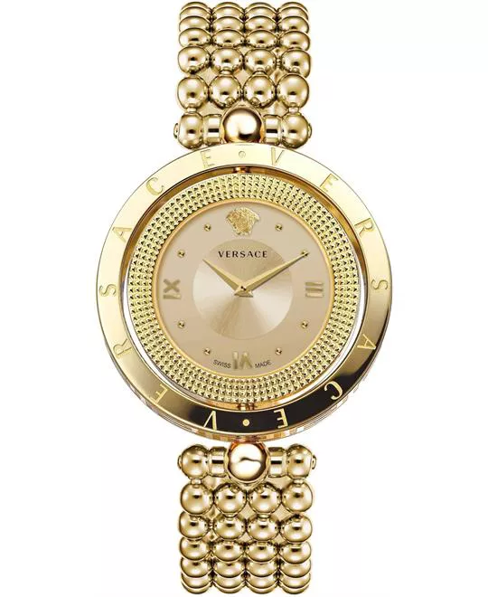 Versace Eon Gold Dial Gold Tone Ladies Watch 34MM