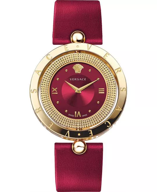 Versace Eon Red Leather Ladies Watch 33.5mm
