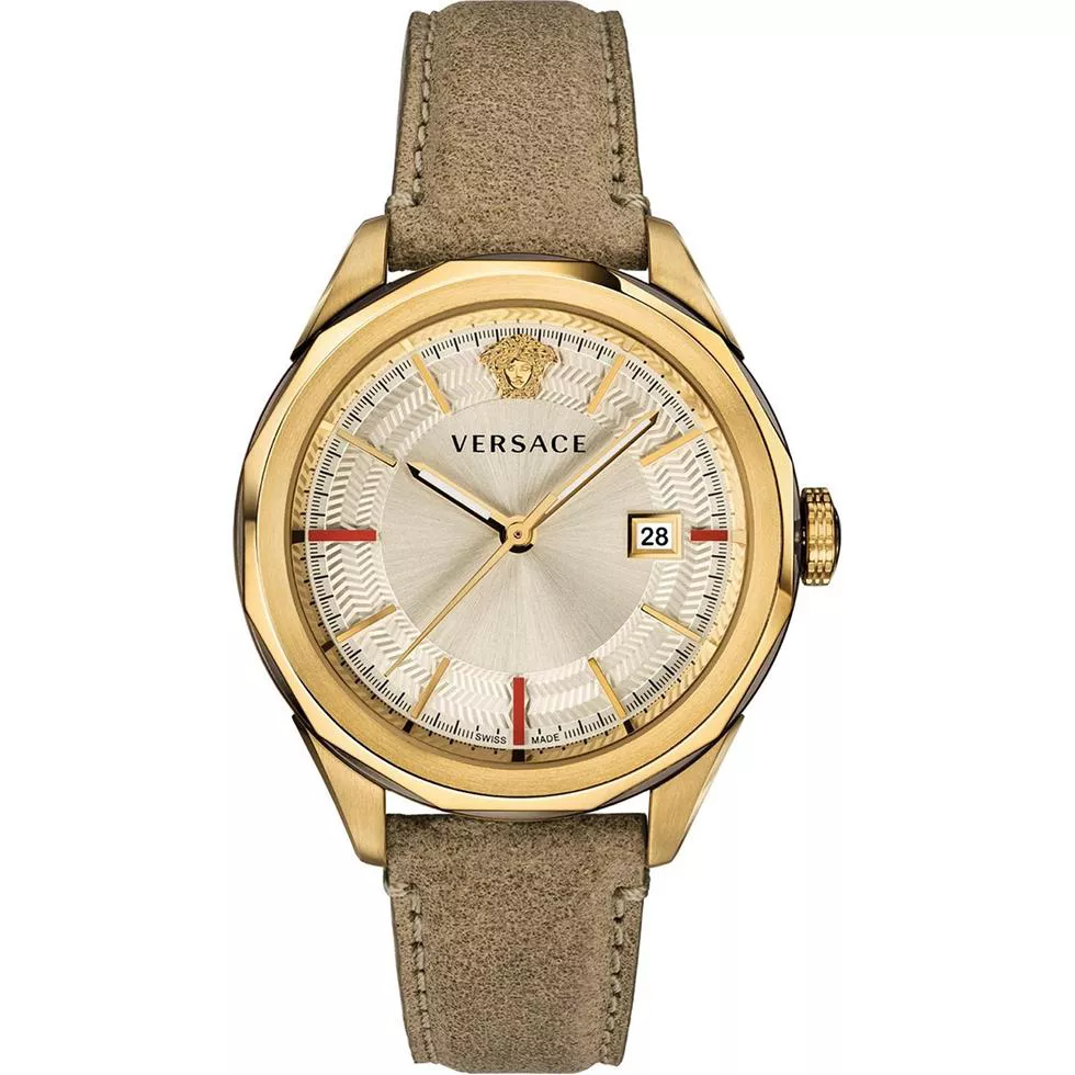 Versace Glaze Brown Swiss Watch 43mm
