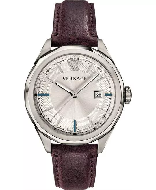Versace Glaze Brown Swiss Watch 43mm