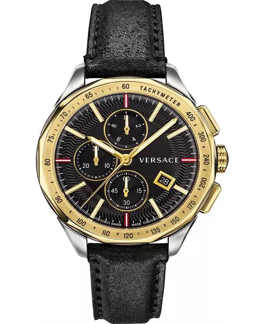 Versace Glaze Chronograph Black Watch 44mm
