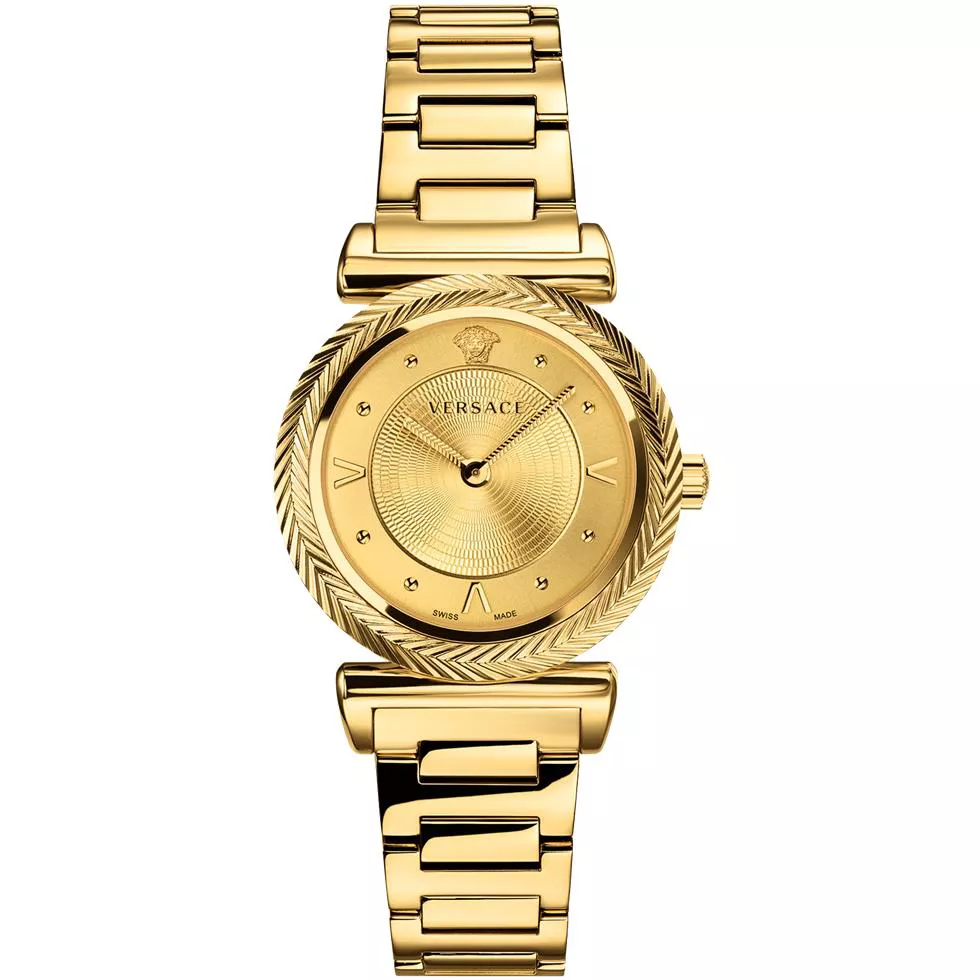 Versace V-Motif Gold Watch 35mm