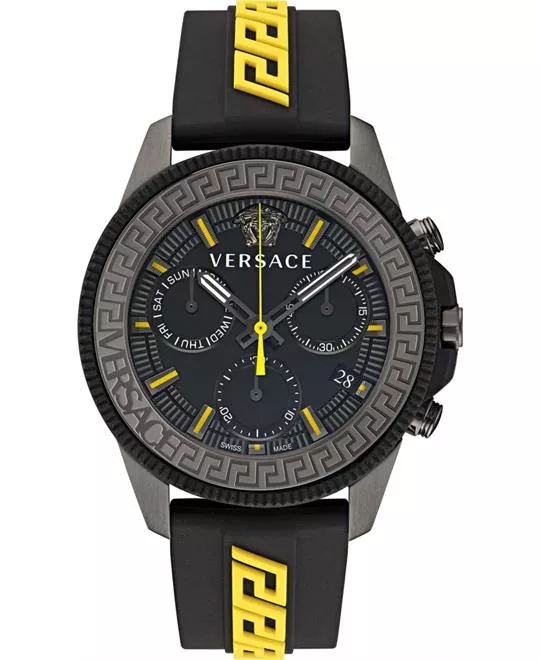 Versace Greca Action Chrono Silicone Watch 45mm