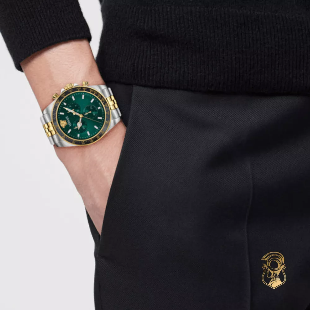 Versace Greca Chrono Wave Bracelet Watch 43mm