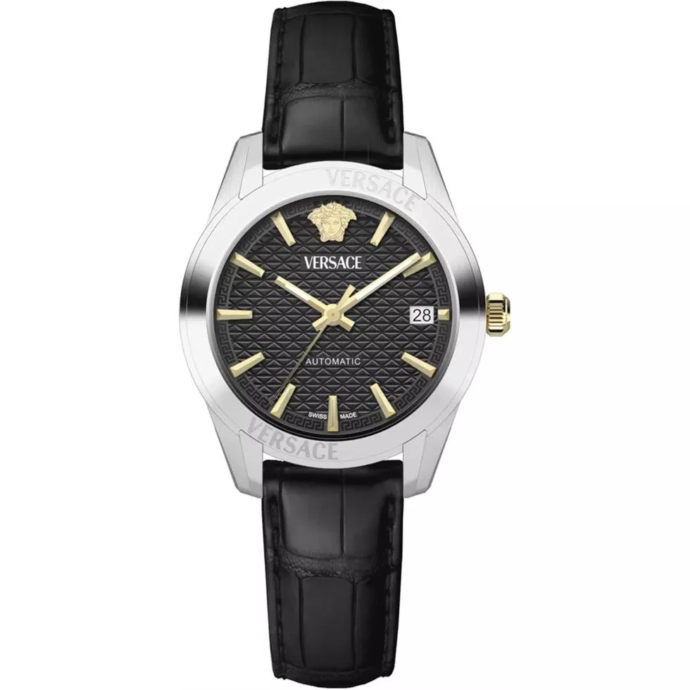 Versace Greca Classic Automatic Black Dial Watch 35mm