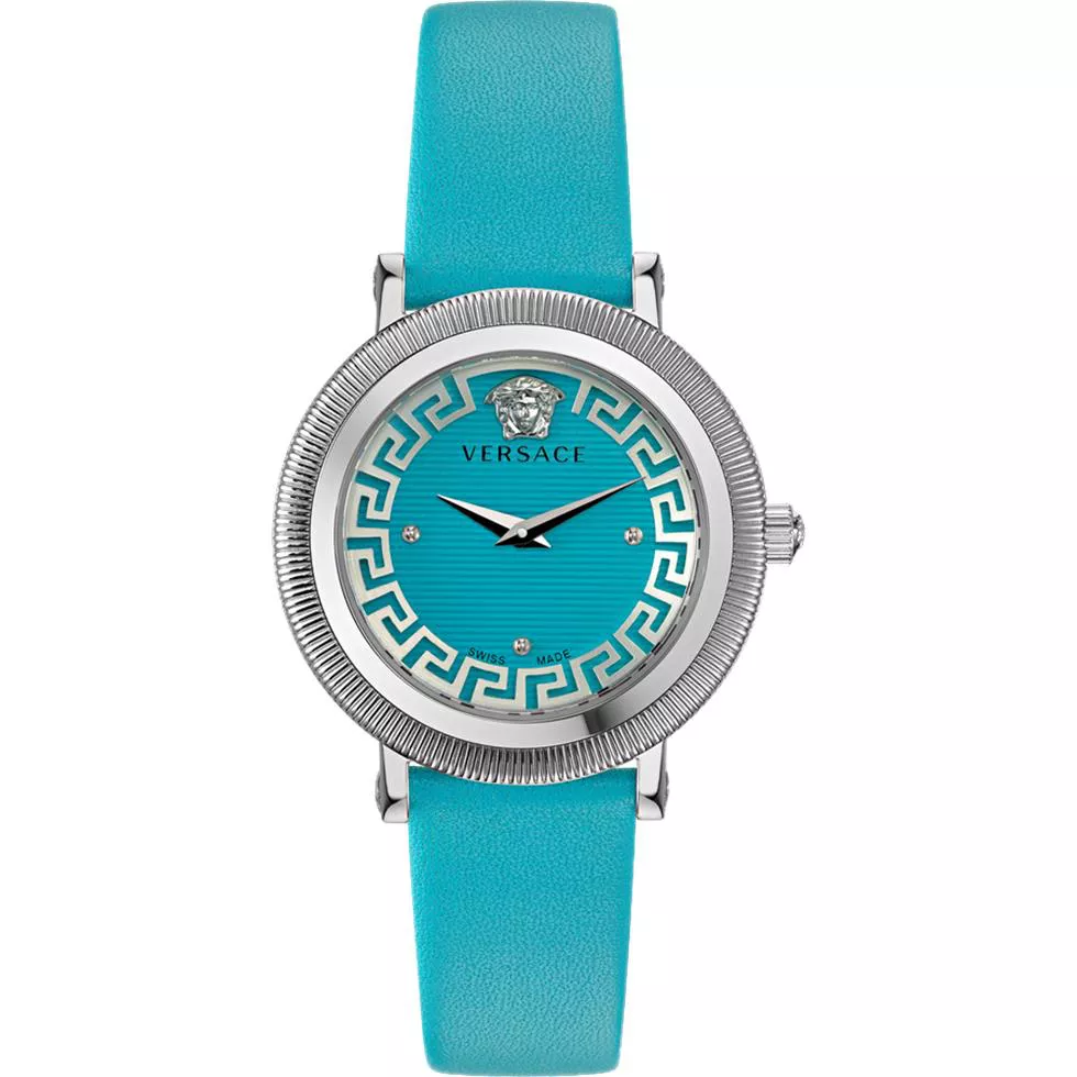 Versace Greca Flourish Blue Tone Watch 35mm