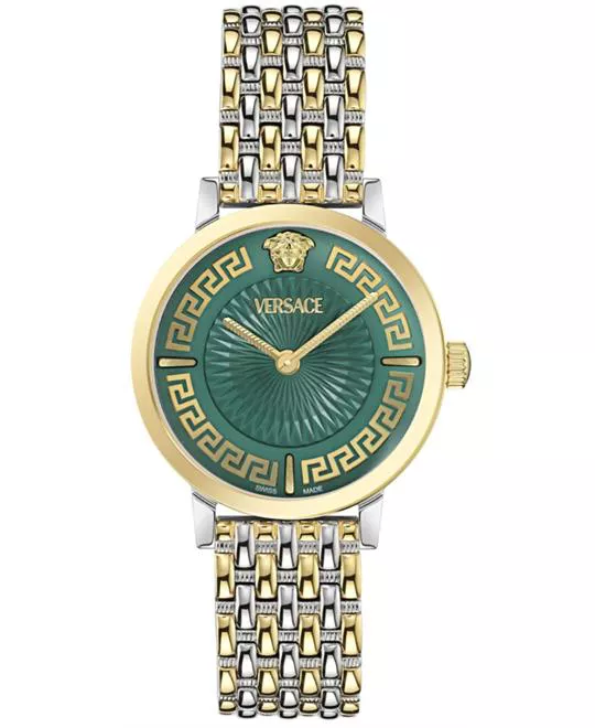 Versace Greca Fortuna Bracelet Green Watch 35mm