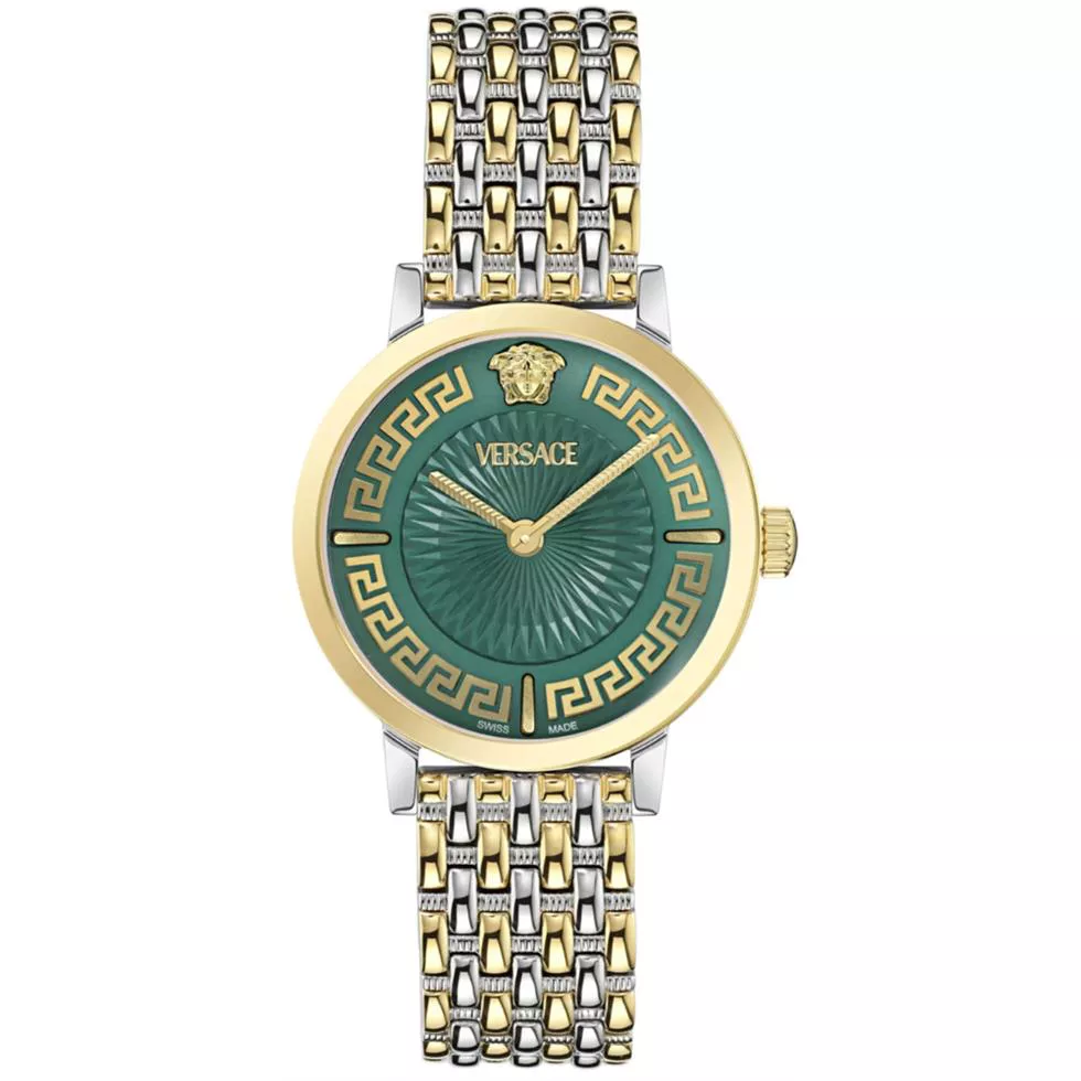 Versace Greca Fortuna Bracelet Green Watch 35mm