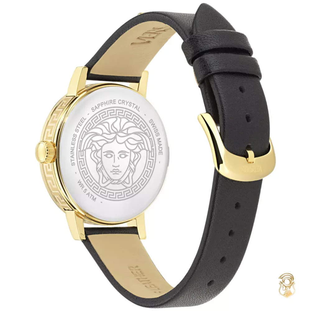 Versace Greca Fortuna Leather Black Watch 35mm