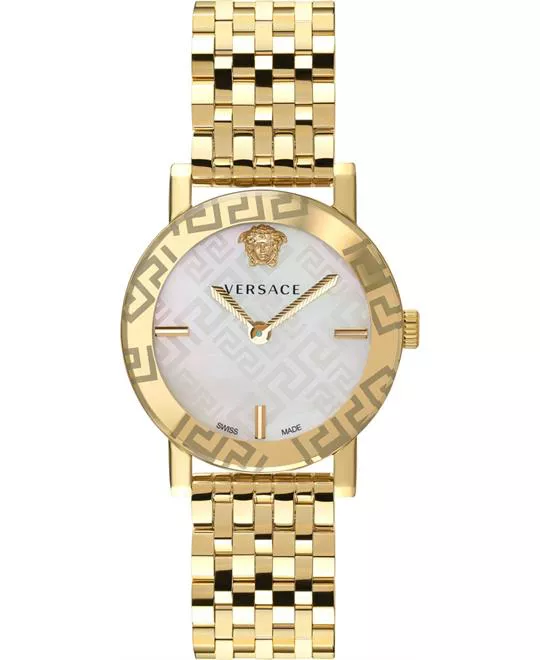 Versace Greca Glass Leather Watch 32mm