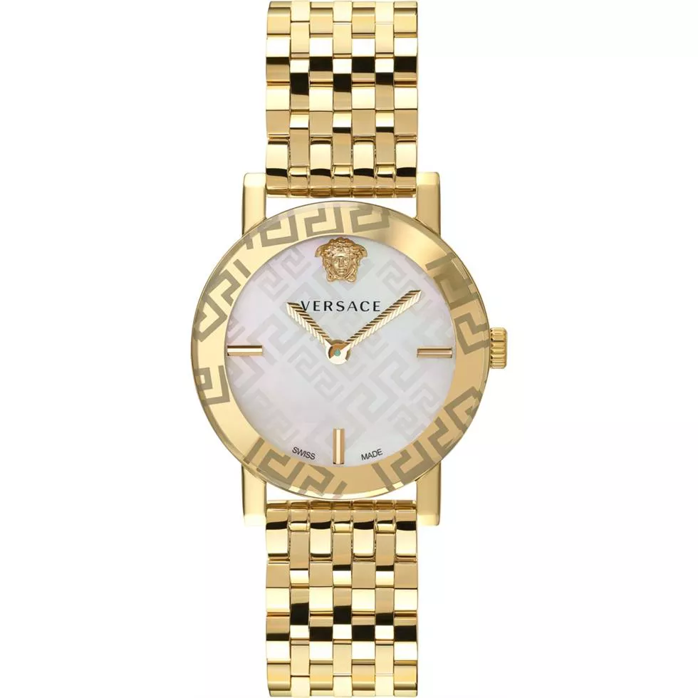 Versace Greca Glass Leather Watch 32mm