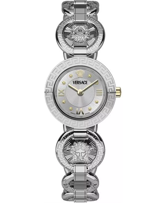 Versace Greca Jewel Quartz Silver Dial Watch 28mm