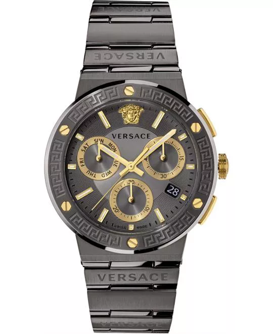 Versace Greca Logo Chronograph Watch 43mm
