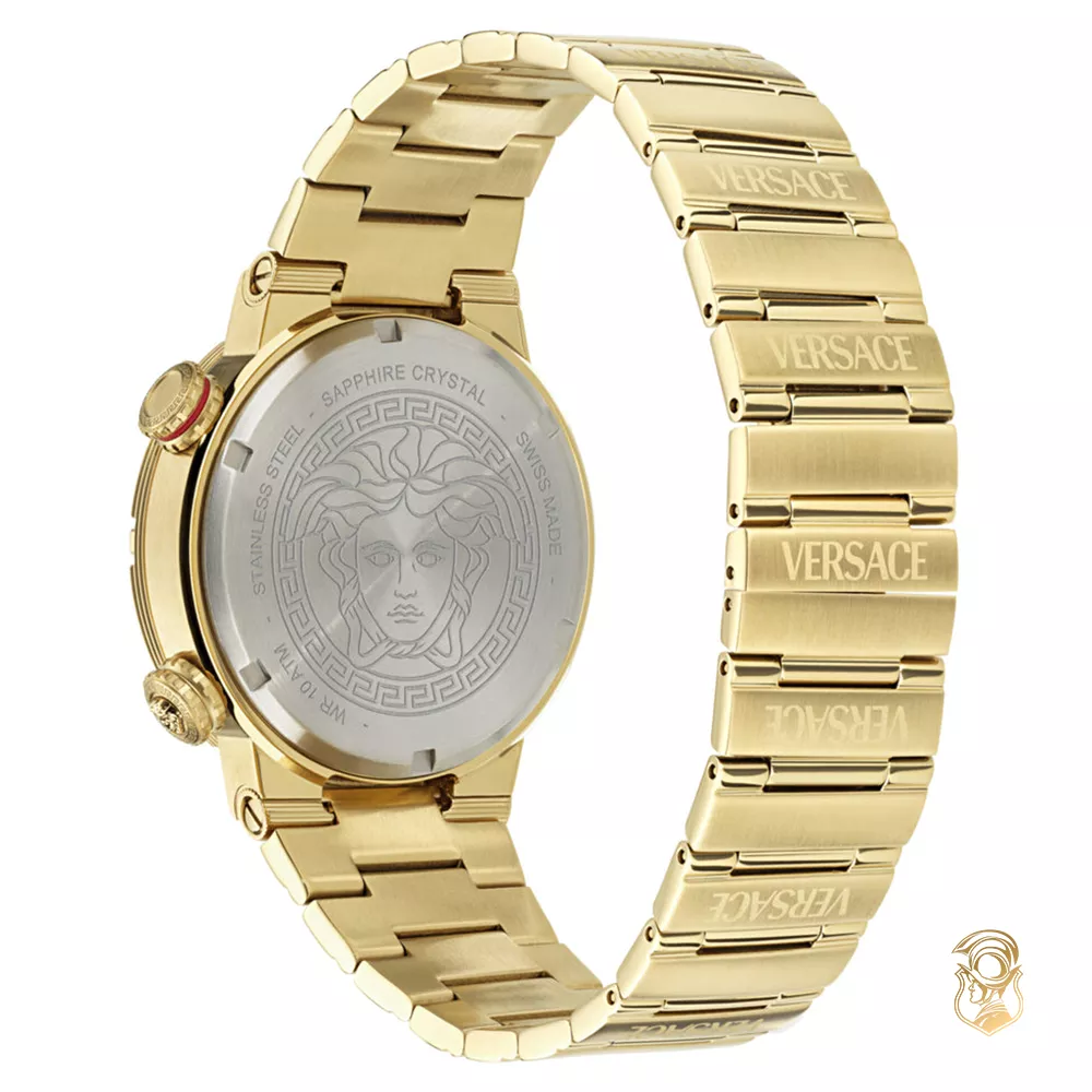 Versace Greca Logo Diver Gold Watch 43mm