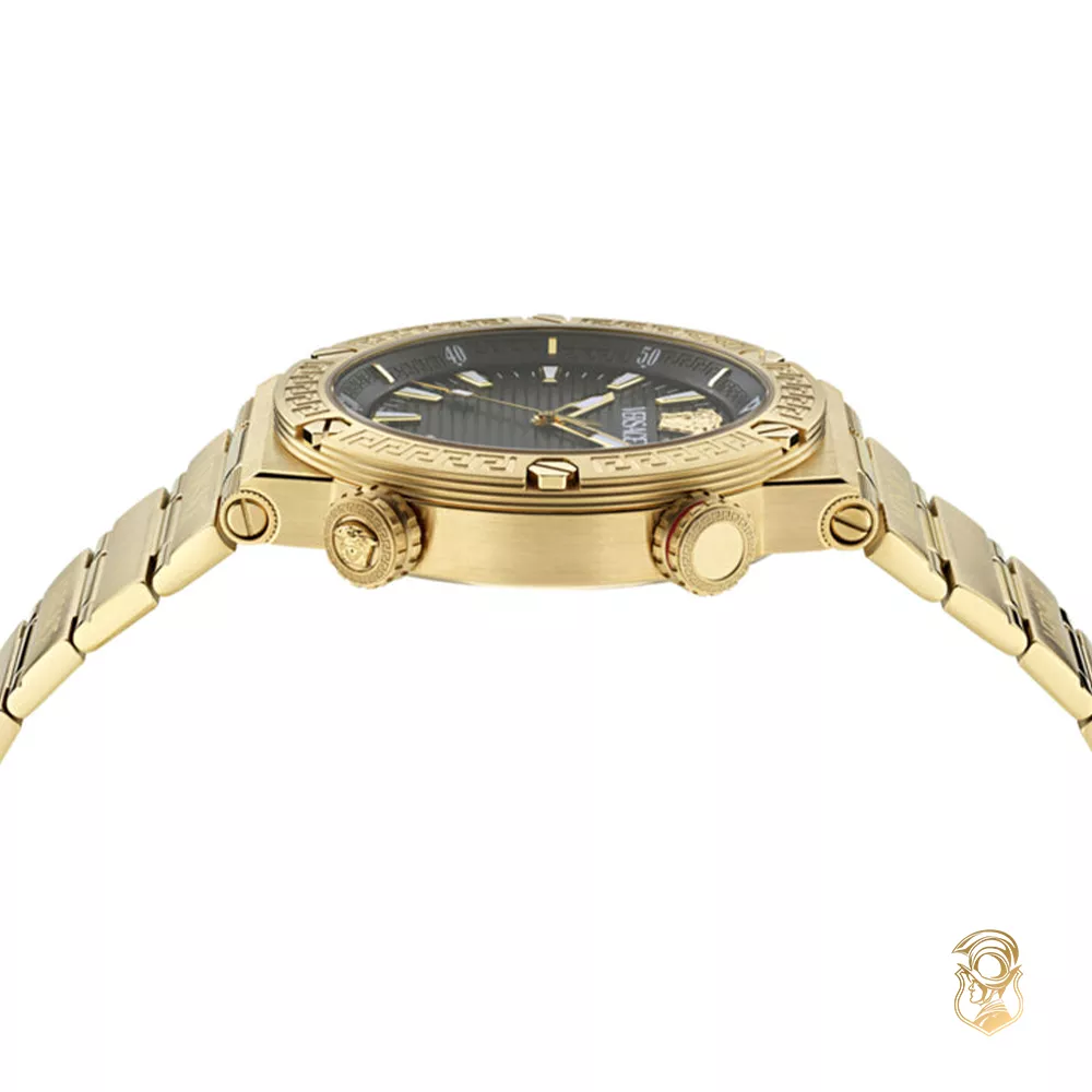 Versace Greca Logo Diver Gold Watch 43mm