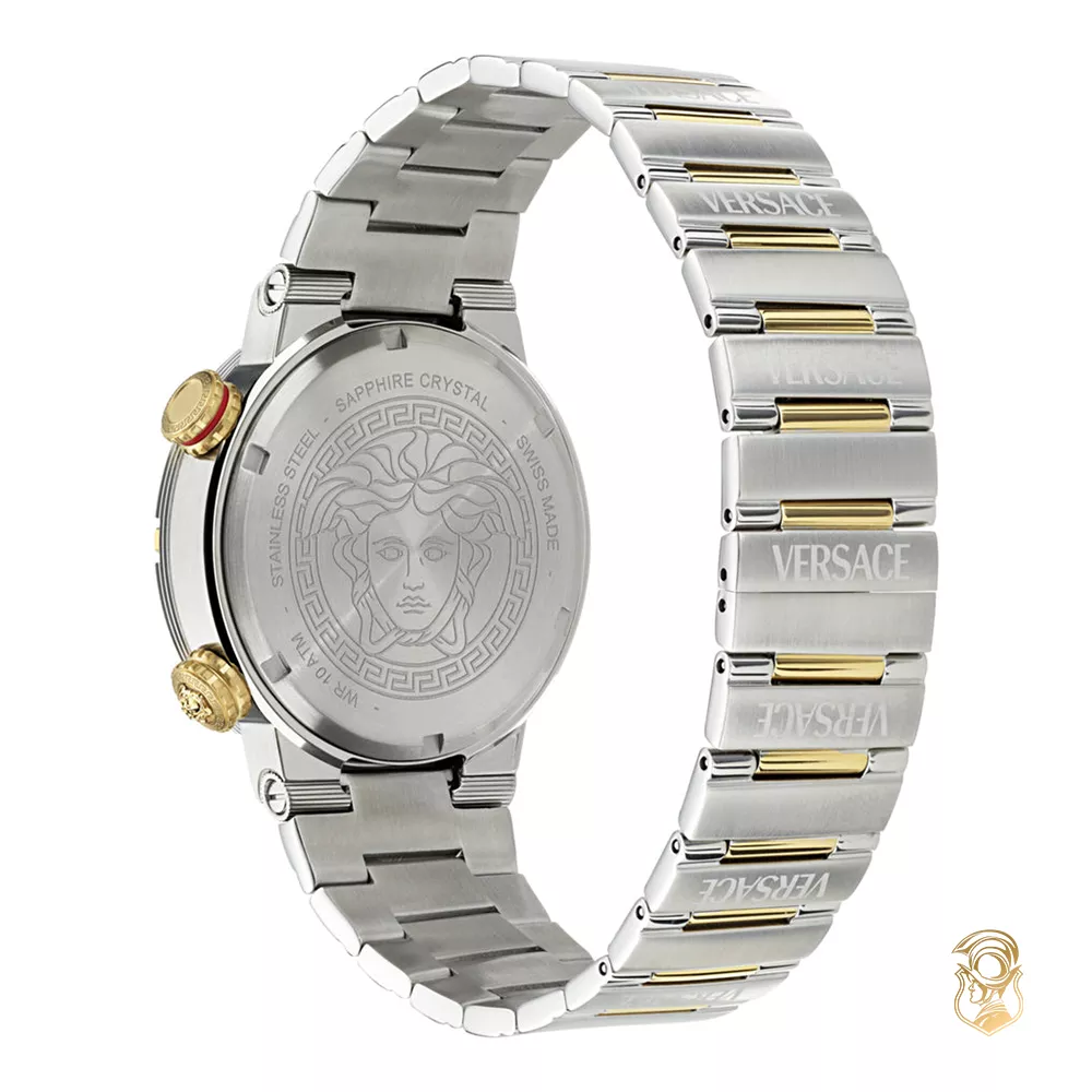 Versace Greca Logo Diver Two Tone Watch 43mm